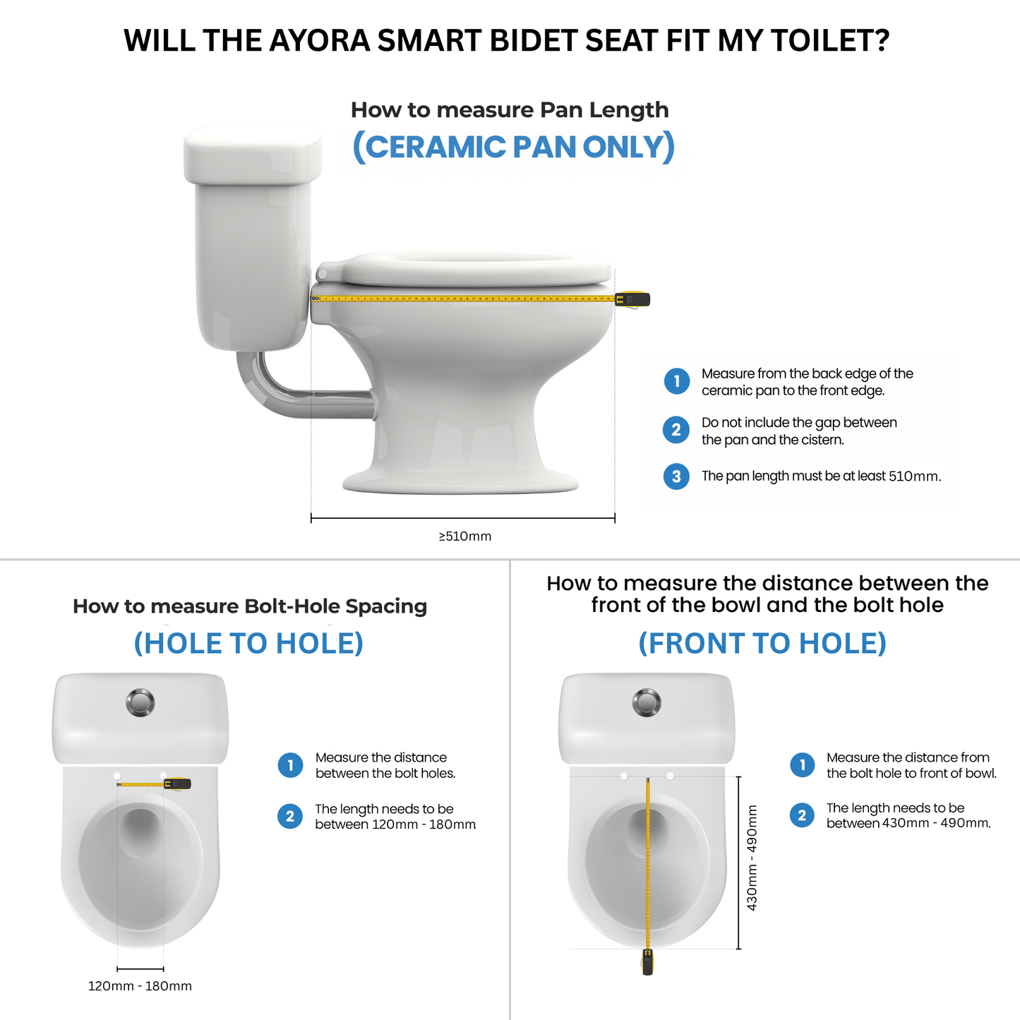 Conor Ayora Smart Bidet Seat with Auto Open/Close & Installation Kit