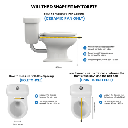 Conor Elara Non Electric D Shape Bidet Toilet Seat with Installation Kit