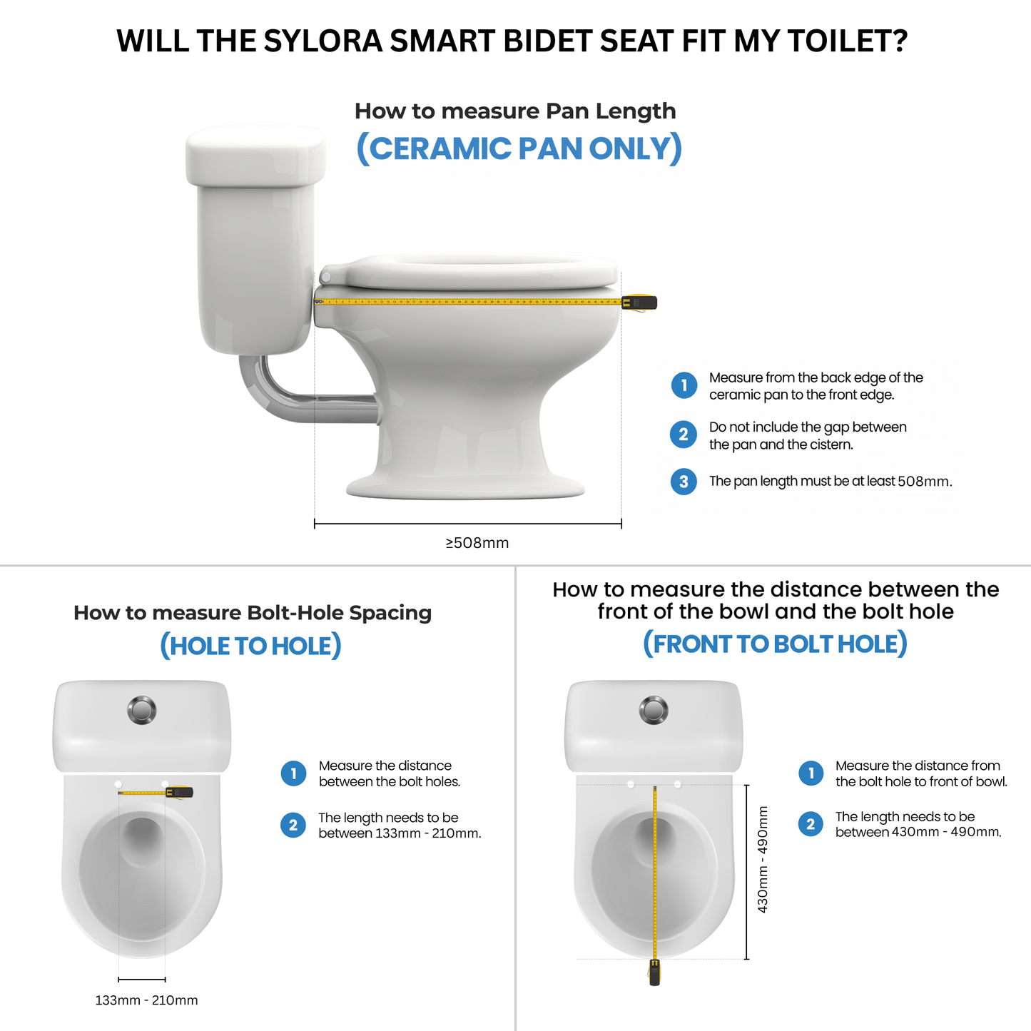 Conor Sylora Smart Bidet Toilet Seat with Installation Kit
