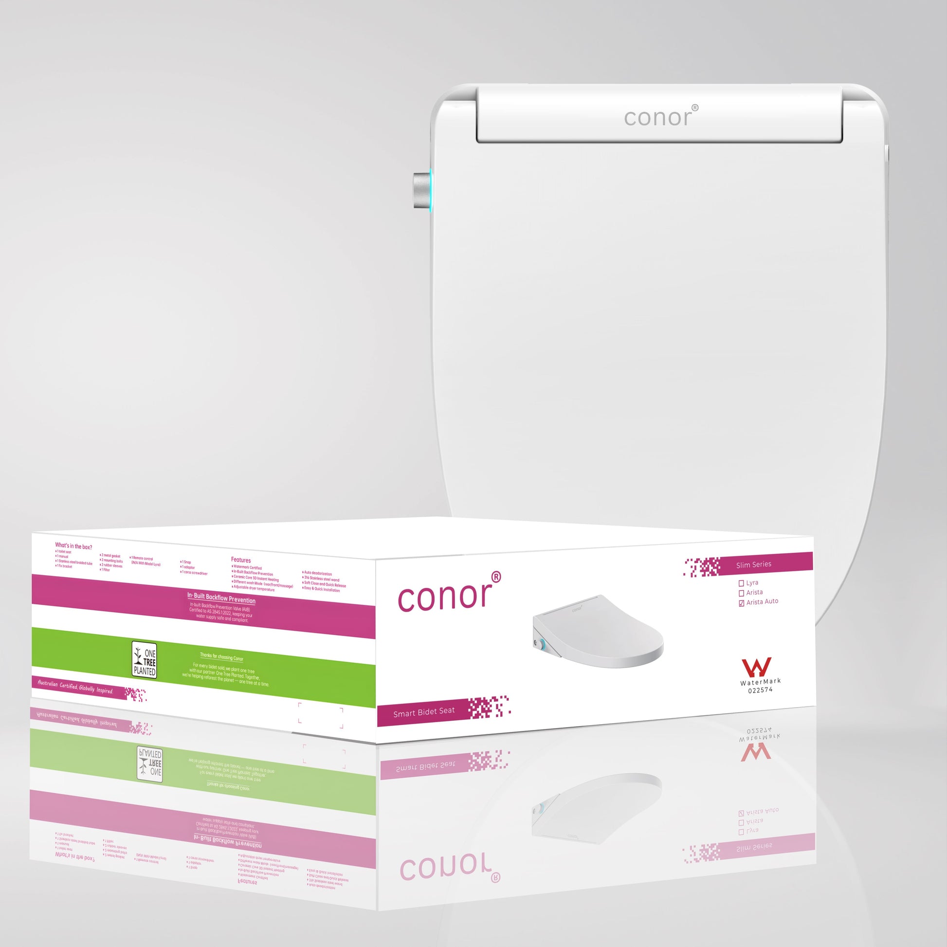 Conor Arista Smart Bidet Seat with Auto Open/Close & Installation Kit Conor 