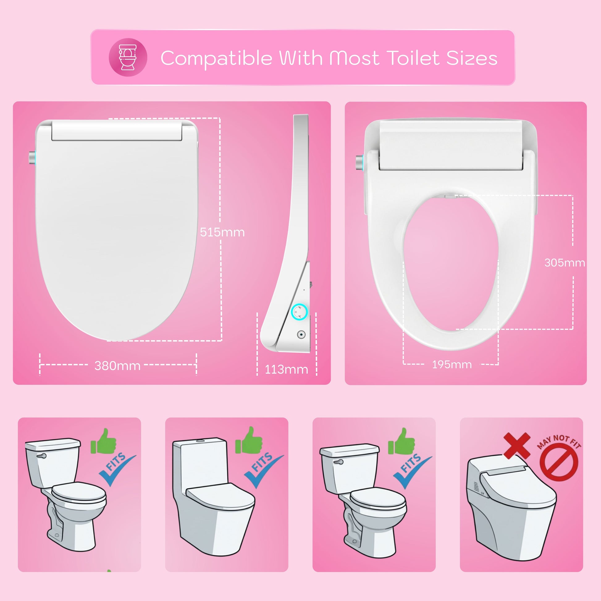 Conor Arista Smart Bidet Seat with Installation Kit Conor 