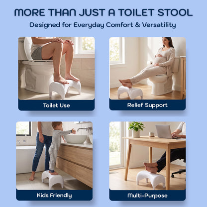 Conor Eco Toilet Foot Stool with Ergonomic Modern Design White Conor 