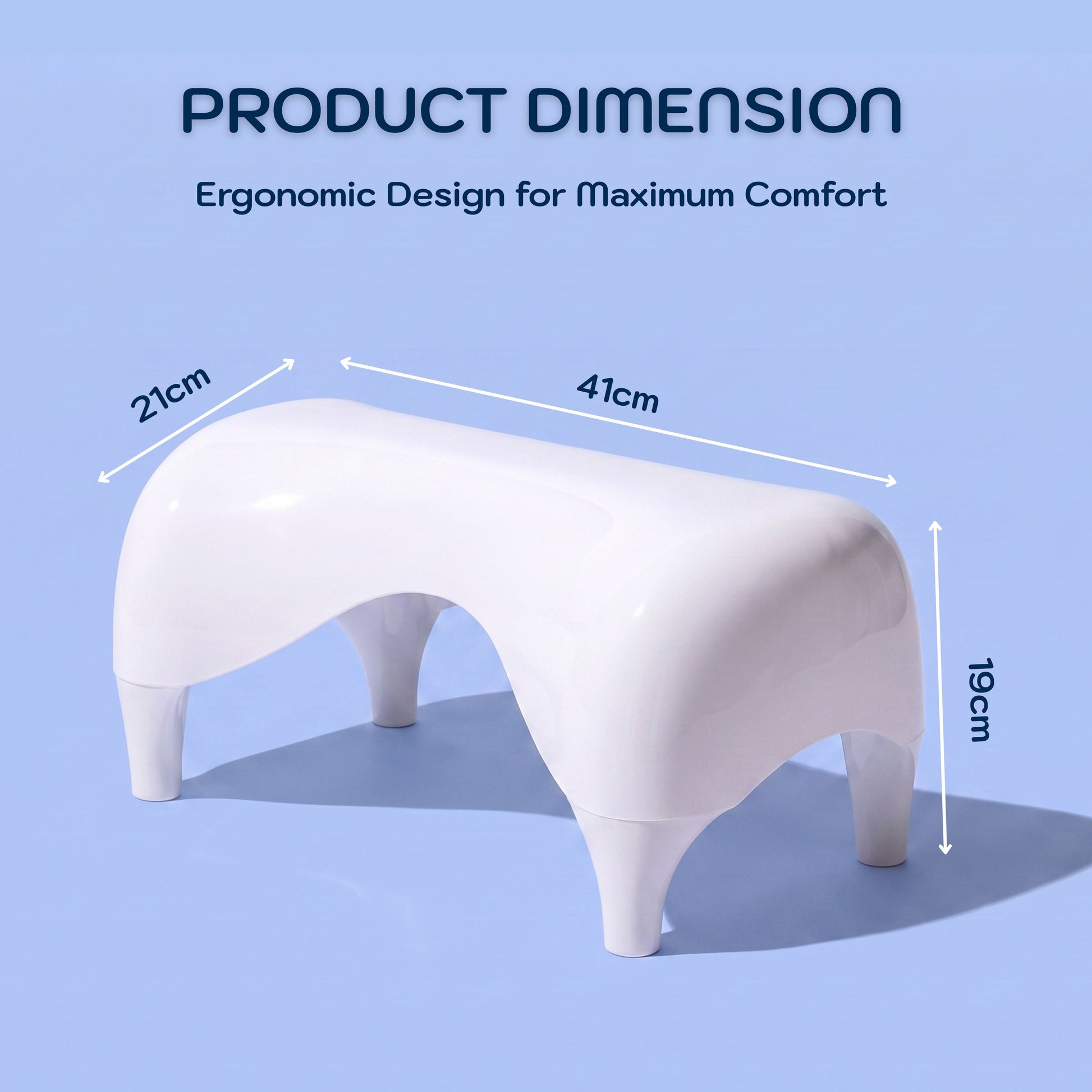 Conor Eco Toilet Foot Stool with Ergonomic Modern Design White Conor 