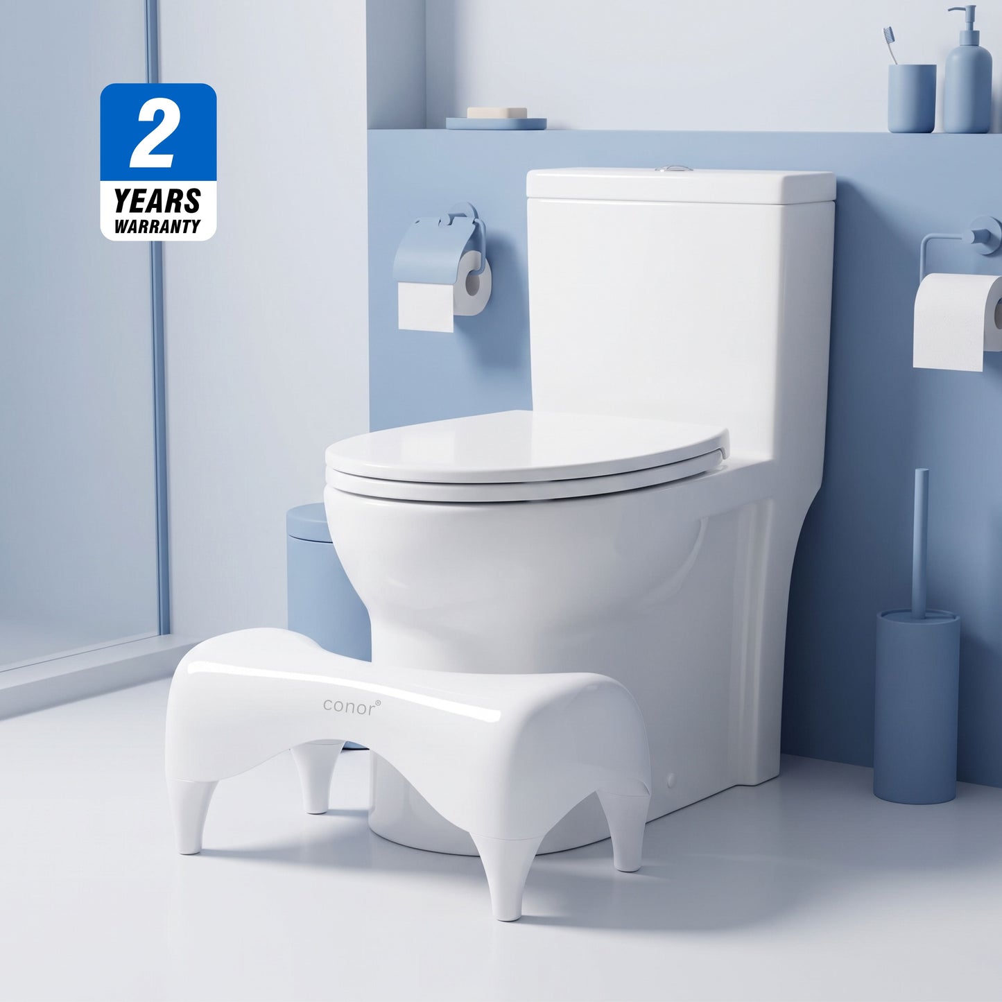 Conor Eco Toilet Foot Stool with Ergonomic Modern Design White Conor 