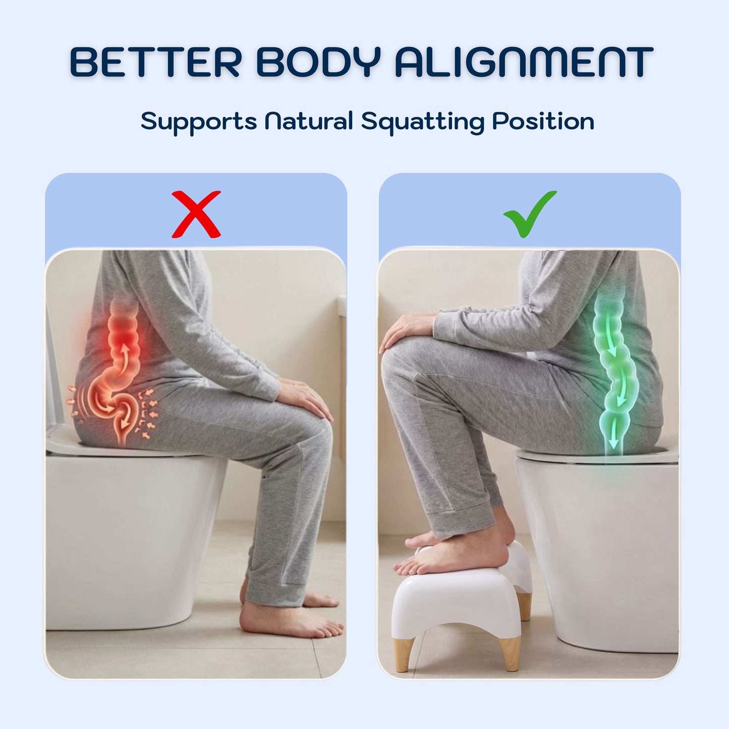Conor Eco Toilet Foot Stool with Ergonomic Modern Design & Wooden Foot Finish Conor 
