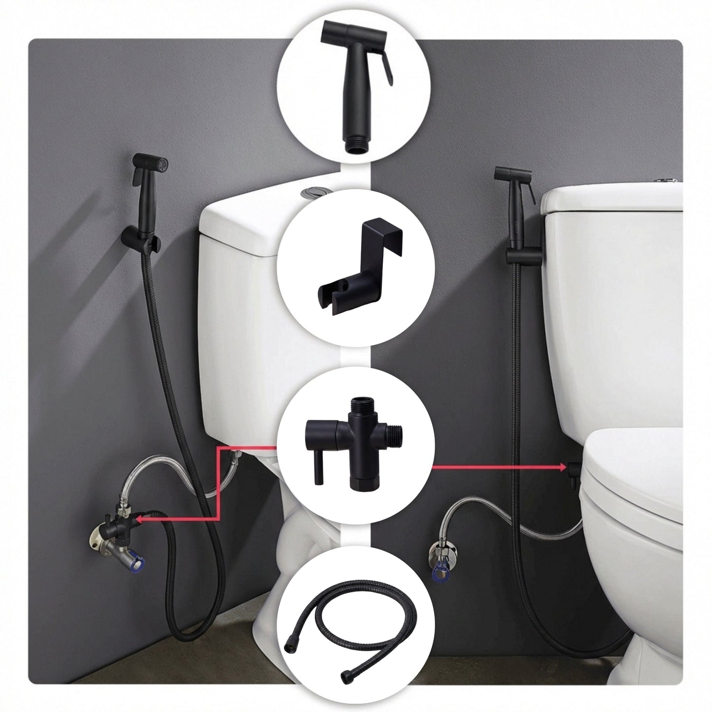 Conor Ember 1.0 Black Handheld Bidet Spray with Installation Kit conors.com.au 