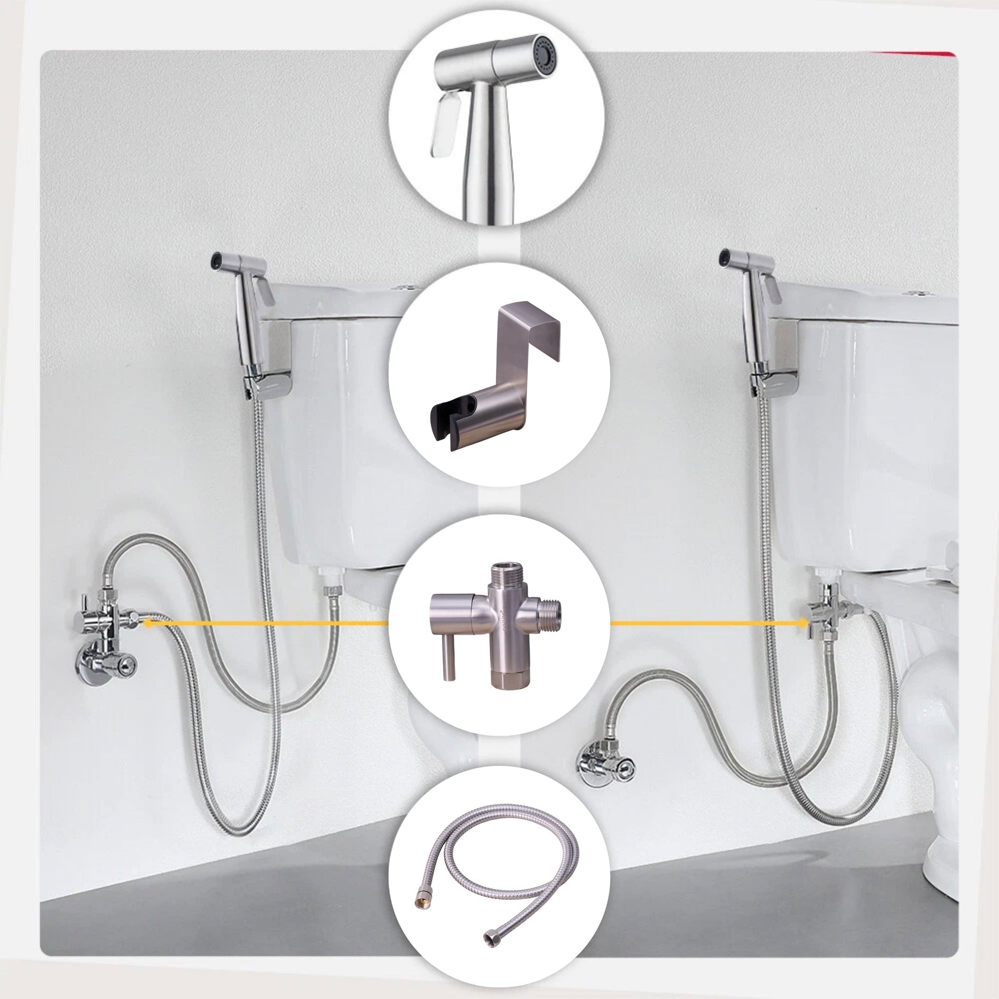 Conor Ember 1.0 Silver Handheld Bidet Spray with Installation Kit conors.com.au 