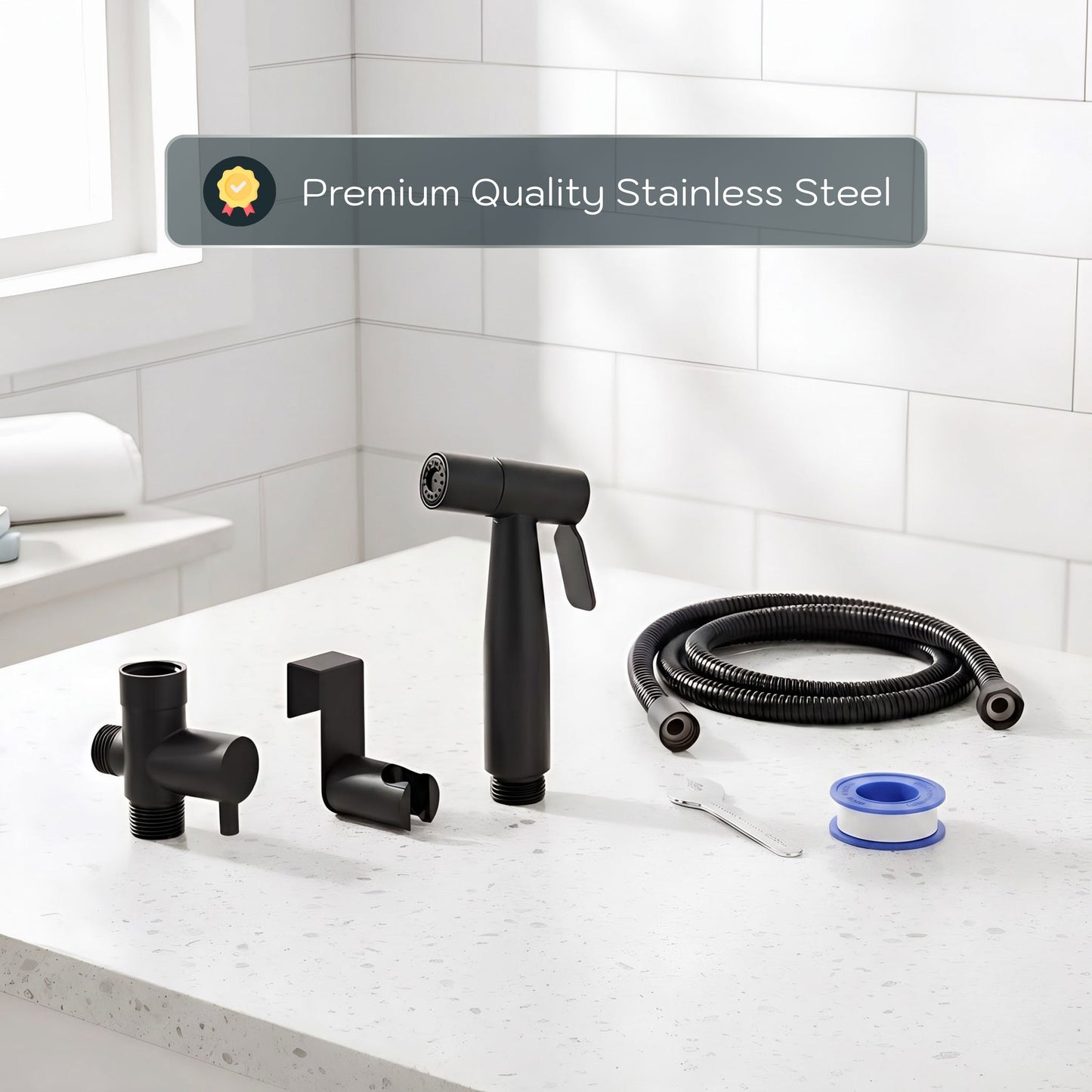Conor Ember Black Handheld Bidet Spray with Installation Kit conors.com.au 
