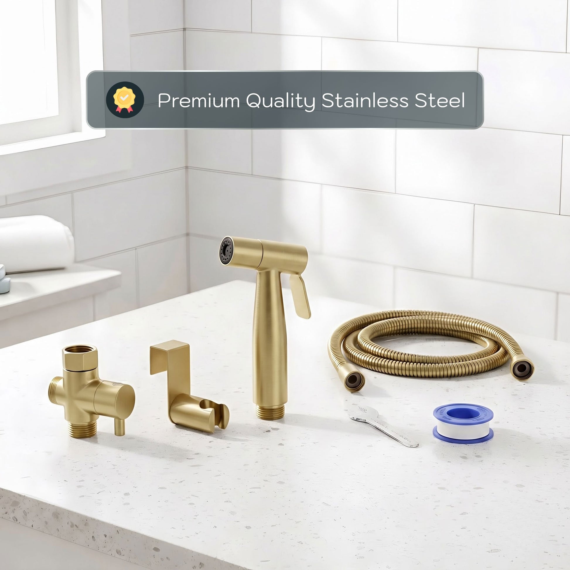 Conor Ember Gold Handheld Bidet Spray with Installation Kit conors.com.au 