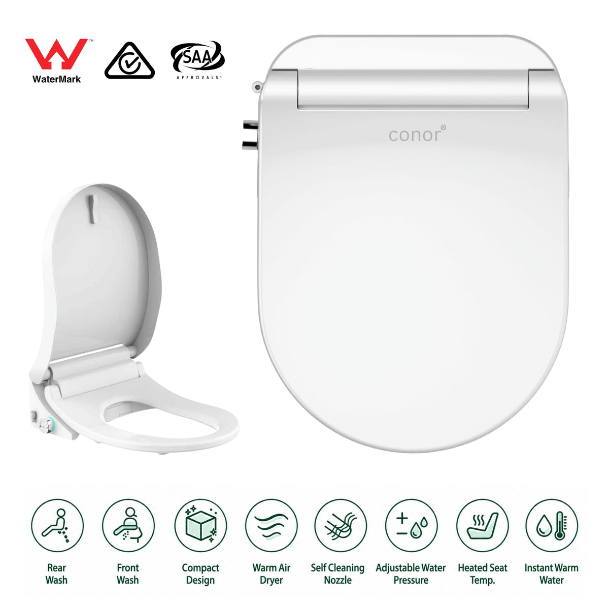 Conor Nova Smart Bidet Toilet Seat with Remote Control & Installation Kit